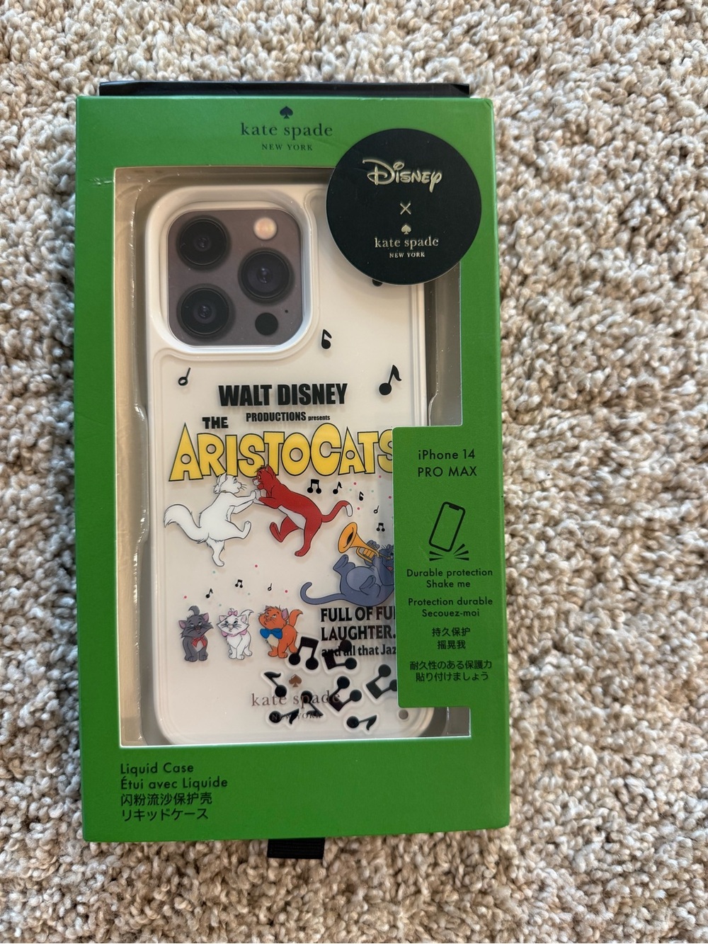 kate spade Disney x The Aristocats White Phone Case with Yellow Logo